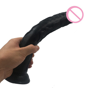 Scatola personalizzata gratuita-giocattoli sessuali femminili neri 13, 78 pollici Super lunghi enormi Dildo a ventosa realistico cavallo Dildo morbido grande anale - Product Image 5