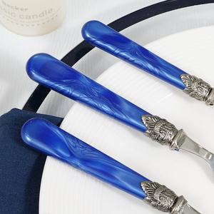 Lot <span class=keywords><strong>de</strong></span> 5 <span class=keywords><strong>couverts</strong></span> élégants en acier inoxydable, couteau, fourchette, cuillère, style européen vintage, pour mariage et fête - Product Image 5