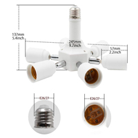 Adaptateur de douille de lampe 7 en 1 pour 6 + 1 ampoules E27 E26, séparateur de base de lampe, tête de douille de transfert