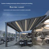 Pergola en PVC avec auvent rétractable en alliage d'aluminium, télécommandée, pour restaurant extérieur, cour, villa, protection solaire