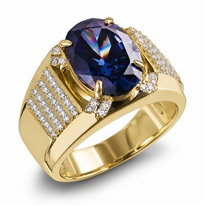 Anello Unisex Color Oro con Pietra Viola, Gioiello da Dito alla Moda per Uso Quotidiano e Feste - Product Image 2