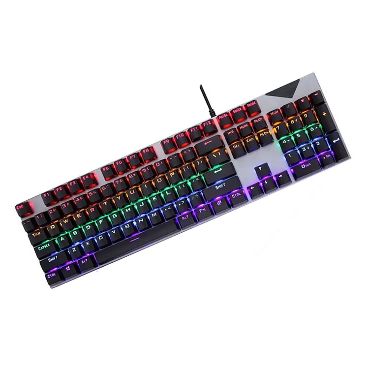 E0286 104 Keys Rainbow Backlit Red Switch Wired led RGB Gaming the computer Mechanical Keyboard