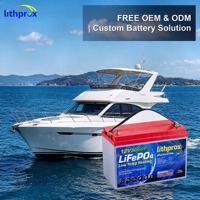 Batterie au lithium LiFePO4 12V 300AH à décharge profonde, qualité A, marine, Bluetooth, BMS intelligent, connecteur Anderson, 6000 cycles, CE RoHS IP67, OEM ODM