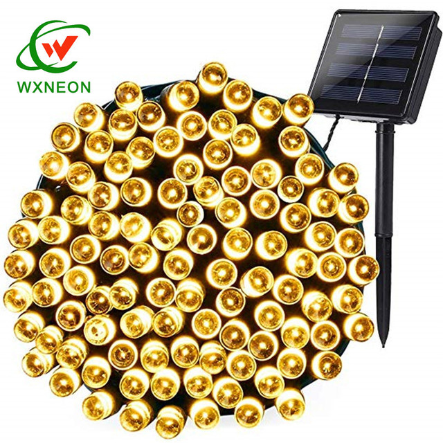 Outdoor 52m 500leds Dark Green Wires RGB Colorful Christmas LED String Lights Solar String Lights Solar Fairy Led String Lights