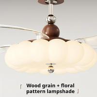 Ventilateur de plafond moderne rétractable électrique de 42 pouces avec lumière LED et télécommande pour la maison