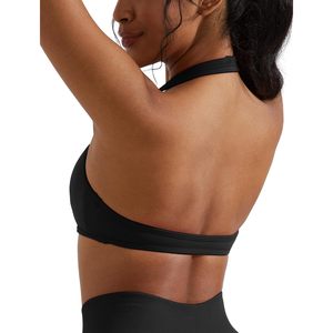 FOXA Halter Sports <b>Bra</b> Women <b>Open</b> Back Padded Yoga Gym Top Sweat Wicking Breathable Quick Dry Seamless Spandex Polyester - Product Image 6