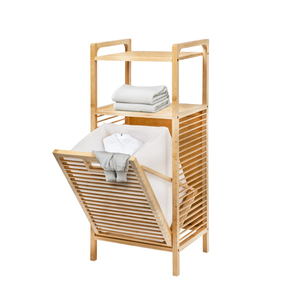 מכבסה מכירה חמה במבוק עם מתלה ארון מדף אחסון ארון עם tilt החוצה סל בגדים שקית bsci מפעל - Product Image 2