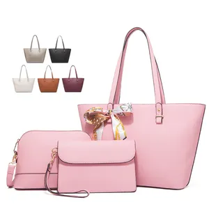 High quality wholesale 3 in 1 set crossbody bag PU leather tote bags 2023 women shoulder handbag hot sale womens design bags