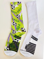 Chaussettes de sport personnalisées avec logo imprimé numériquement à 360° pour le basketball et la course à pied - Matière tricotée en Spandex/Nylon/Coton