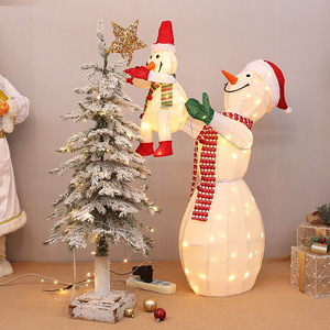 Nuevo Muñeco de Nieve Luminoso Navideño de Gran Tamaño, Adorno Decorativo para Supermercados y Hoteles, Enchufe 110-240V - Product Image 3