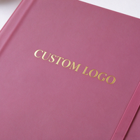 Carnet A5 personnalisé avec logo en feuille d'or, couverture rigide en PU, avec bande élastique, pour cadeau d'entreprise