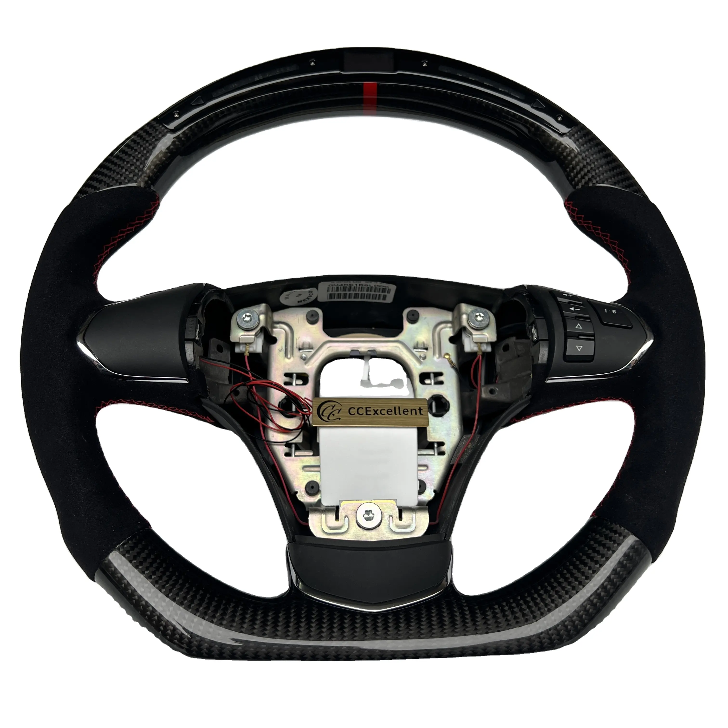 High quality carbon fiber steering wheel for Corvette C6 ZR1 Z06 steering wheel with LED light alcantara leather