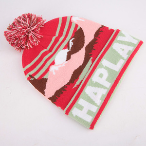 Manufacture Designer Knitted <strong>Pom</strong> <strong>Pom</strong> Sport Embroidered Logo Golf Bobble Hats Winter Custom <strong>Beanie</strong> Knit Toque <strong>Beanie</strong> With Logo - Product Image 2