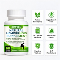 Capsules de soutien pour hémorroïdes sous marque privée OEM ODM Confort intestinal pour l'inconfort anal avec capsules à base de plantes pour hémorroïdes 60 unités en gros