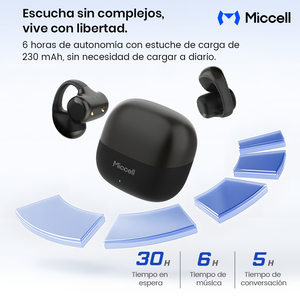 Auriculares <span class=keywords><strong>Bluetooth</strong></span> 6.0 Miccell <span class=keywords><strong>con</strong></span> Reducción de Ruido en Llamadas, Diseño Ligero y Tipo Clip para la Oreja - Product Image 2