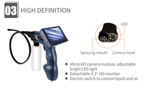 Pistolet de nettoyage visuel robuste et flexible pour évaporateur de climatisation automobile avec caméra <span class=keywords><strong>HD</strong></span> et sonde de 8,5 mm, pour l'entretien CVC des techniciens - Product Image 4