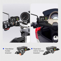 Chargeur rapide double USB QC3.0 12V 24V pour moto, adaptateur allume-cigare avec affichage de la tension, chargeur moto à fixer sur le guidon