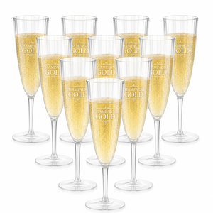 Copas de Champán de Plástico Personalizadas, Copas de Vino Transparentes y Resistentes para Bodas, Fiestas, Brindis, al por Mayor, Libres de BPA, Grado Alimenticio - Product Image 1