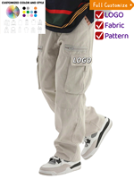 Celana Cargo Pria Vintage Y2K Streetwear Kanvas Ringan Bernapas Model Mid Casual Wide Leg Tali Serut Baggy Hip Hop Loose Fit