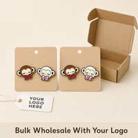 Broche personnalisée mignonne Kawaii Singe en émail, paire de broches marron, blanc, rouge, rose, avec nœud et visage endormi, vente en gros, OEM, ODM, marque privée