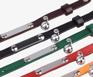 <span class=keywords><strong>Collar</strong></span> personalizado de lujo ajustable para mascotas, <span class=keywords><strong>collar</strong></span> de gato de cuero auténtico, con campana - Product Image 4