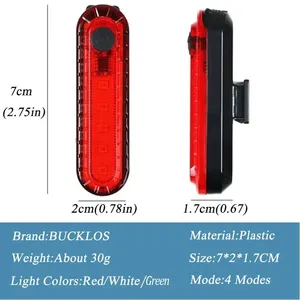 ไฟท้าย <span class=keywords><strong>LED</strong></span> USB แบบชาร์จไฟได้สำหรับจักรยาน BMX ยางภูเขาสีขาว4.5-11นิ้ว - Product Image 4