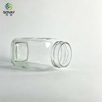 Pot de conservation en verre carré haut de 260 ml, pot transparent à large ouverture vissée pour aliments secs de garde-manger, emballage commercial et de détail