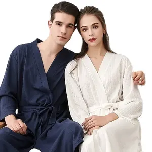 Pijama de mujer bornoz pijama kimono çift erkekler ve kadınlar için gece elbisesi bornoz