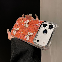 Coque de téléphone portable dégradée effet coquillage papillon pour iPhone 17 16 15 Pro Max, coque irisée, fleur arc-en-ciel, dos ombré IMD