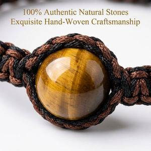 Collana con Ciondolo in Pietra Naturale Occhio di Tigre Rosso Giallo 16mm, Gioiello Curativo in Cristallo <span class=keywords><strong>Ossidiana</strong></span> Occhio Arcobaleno - Product Image 2