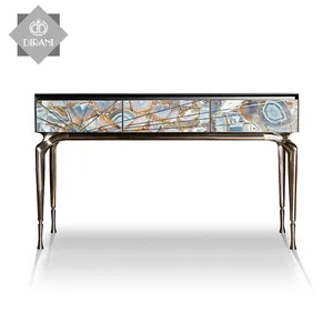 Americani di lusso console da tavolo albergo decorativo di legno d'epoca in acciaio console da tavolo <span class=keywords><strong>con</strong></span> cassetto - Product Image 1