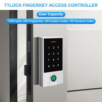 Serrure de porte intelligente HF5 TTlock avec fonction d'ajout/déletion de code PIN/carte, utilise la fonction de pointage des heures de présence/absence des employés, clavier de contrôle d'accès RFID pour portail