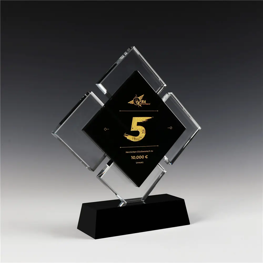 OEM / ODM Corporate Anniversary Crystal trophy award for Souvenir gift