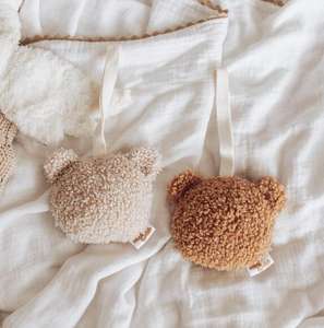 Portaciuccio <span class=keywords><strong>Personalizzato</strong></span> in Peluche Sherpa a Forma di Orsetto Luna e Stella con Massaggiagengive per Neonati 0-12 Mesi - Product Image 4