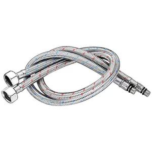 Tuyau tressé en acier inoxydable 1/2 pouce, connecteur flexible pour l'alimentation en eau chaude et froide du robinet d'évier - Product Image 1