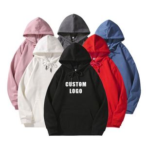 Sweat-shirts à capuche unisexes en coton de haute pureté anti-boulochage, doublés de polaire, épais pour l'hiver, avec logo personnalisé - Product Image 2