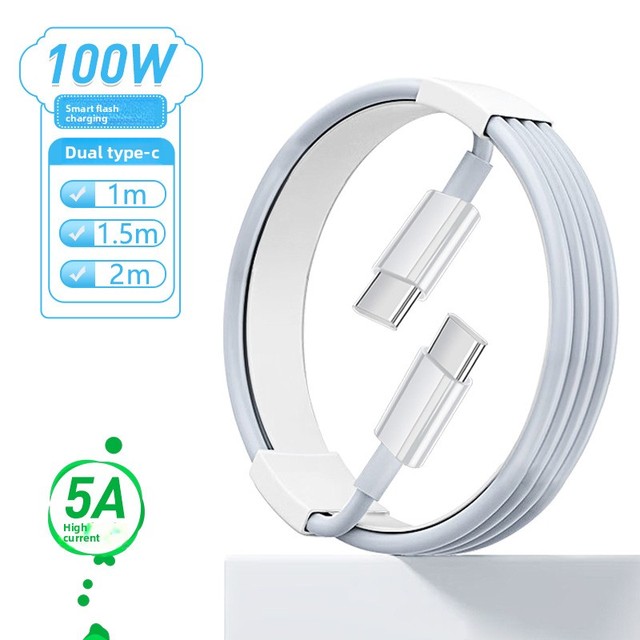 100W  Type-C Data Cable for Laptops/iPad 15/16-inch Models 5A Fast-charging In-car Use