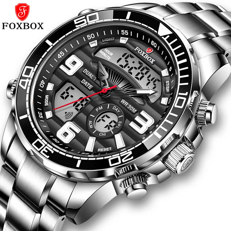 LIGE Watch FB0007 Luxury Chronograph mens sports watches men waterproof Digital Watches For Men Relogio Masculino