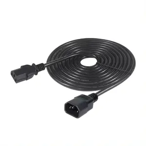 Американский стандарт C14 штекер к C13 штекер 1 м 2 м 3 м OEM IEC 320 C14 переключатель C13 кабель питания