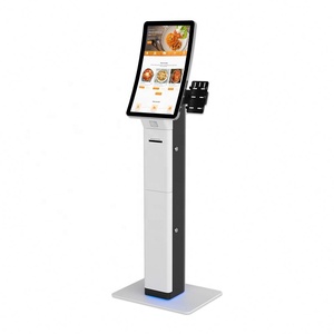 Manufacturer 23.6 Inch Self Service Kiosk Curved Touch Screen Design Self Ordering Kiosk for Fast Food - Product Image 1