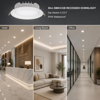 Plafonnier LED encastré dimmable 3 CCT avec interrupteur DIP 3000K 4000K 6000K SMD COB 8W 12W 15W 20W 30W 40W pour hôtel et bureau