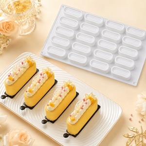 Oval Mousse Sandwich Mold 20 Cavity Silicone French Dessert Mold DIY Baking Mold Commercial Home Use - Product Image 1