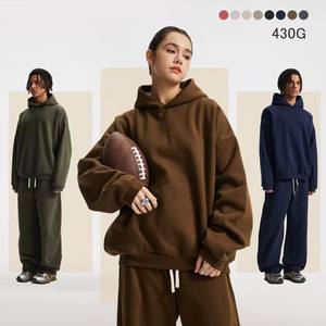 Sweat-shirt à capuche unisexe en molleton lourd Essential 430GSM Sweat-shirt uni surdimensionné de haute qualité pour hommes - Product Image 2