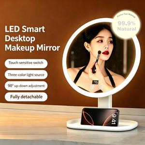 3 <b>Light</b> LED Makeup <b>Mirror</b> Touch Control Adjustable <b>Light</b> Plastic Frame Minimalist Design Freestanding for Home Use - Product Image 5