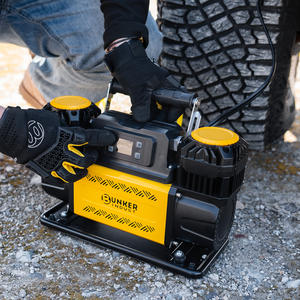 BUNKER INDUST Compresor <span class=keywords><strong>de</strong></span> <span class=keywords><strong>Aire</strong></span> Portátil <span class=keywords><strong>de</strong></span> 12V, Inflador <span class=keywords><strong>de</strong></span> <span class=keywords><strong>Neumáticos</strong></span> Doble con Manómetro Digital <span class=keywords><strong>para</strong></span> Coches, SUVs, Camiones y Tractores - Product Image 2