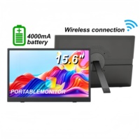 Moniteur portable sans fil FHD de 15,6 pouces, prêt pour l'extérieur, avec batterie intégrée longue durée de 4000 mAh