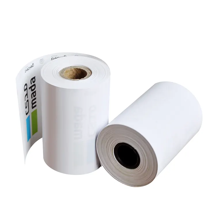 Rouleaux d'étiquettes thermiques imprimable pour imprimante, largeur 57mm/80mm, en papier pour la caisse, échantillon gratuit, prix d'usine OEM