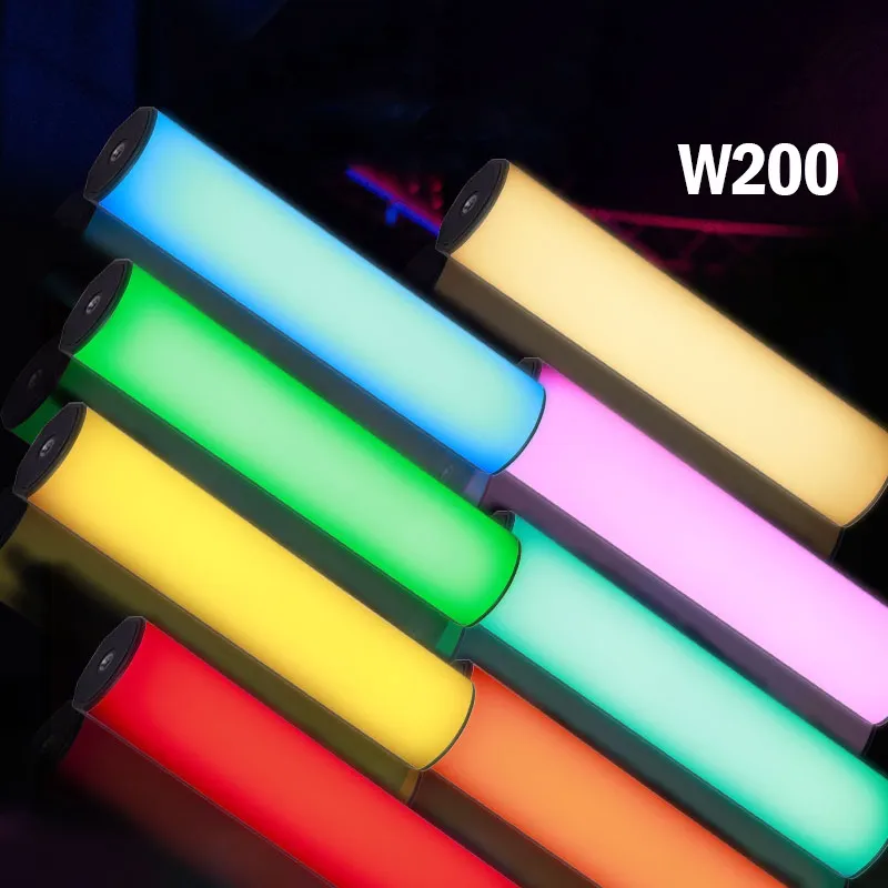 W200 RGB Fill Light Tube Light Pavotube Magnetic Creative Photography Video Portable Handheld Light Wand 3000mah