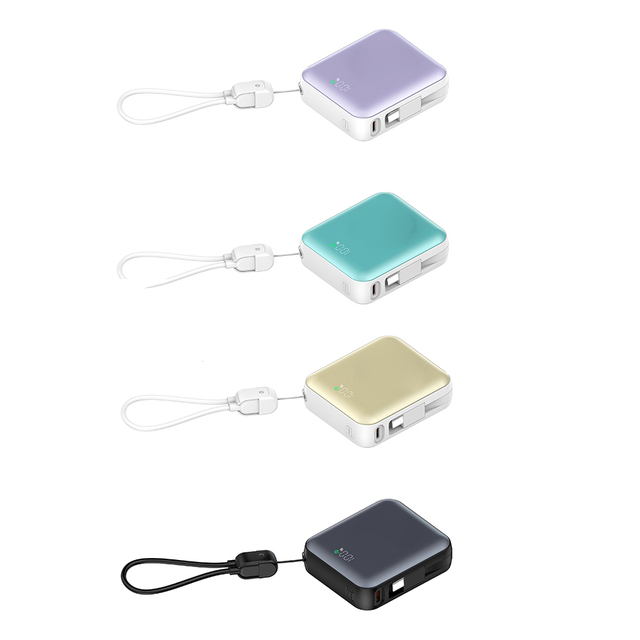 Colorful Mini Power Bank 10,000mAh Wtih Wireless Charger for I Watch PD 22.5W Super Fast Charging for I Phone/Sam Sung Phones