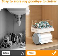 Support 2-en-1 pour sacs poubelles et distributeur de dosettes lave-vaisselle, avec couvercles amovibles, boîte de rangement et organisateur de cuisine